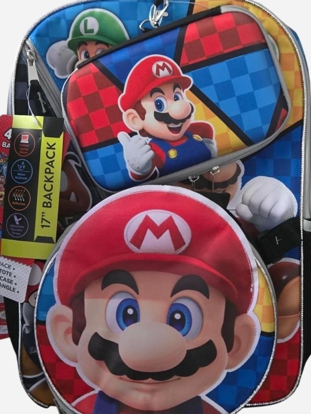 Nintendo Kids Backpack Set in Red, Blue and Yellow